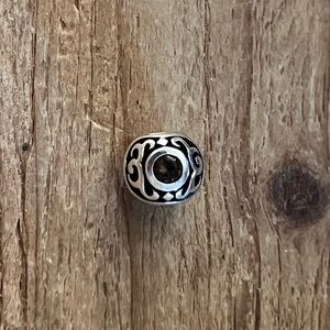 Sterling Silver Smoky Quartz Filigree Bead Charm for Pandora Chamilia bracelet